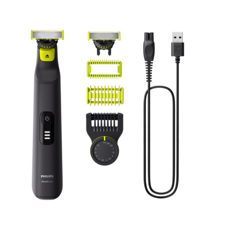 Philips Gesicht und Körper Rasierer | QP6542/15 OneBlade Pro 360 | Betriebszeit (max) 90 min | Nass & Dry | Lithium Ionen | Schw