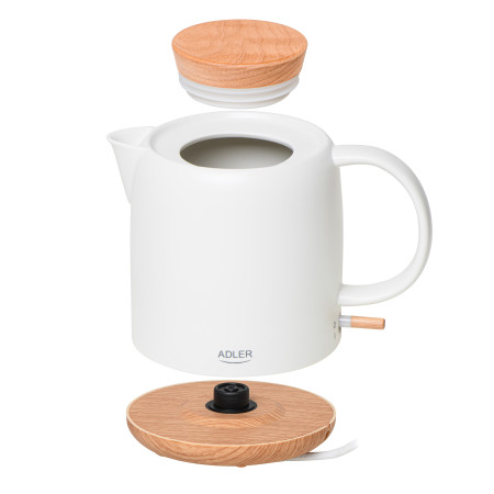 Adler Electric Kettle | AD 1304 | Electric | 1200 W | 1 L | Ceramic | 360 rotational base | White