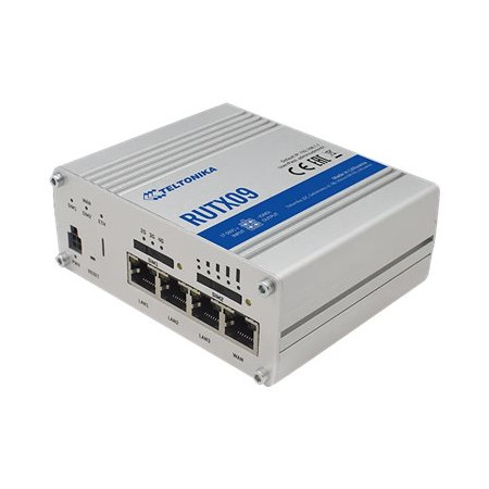 Rugged Industrial LTE-A Cat6 Router | RUTX09 | No Wi-Fi | 10/100/1000 Mbit/s | Ethernet LAN (RJ-45) ports 4 | Mesh Support No | 