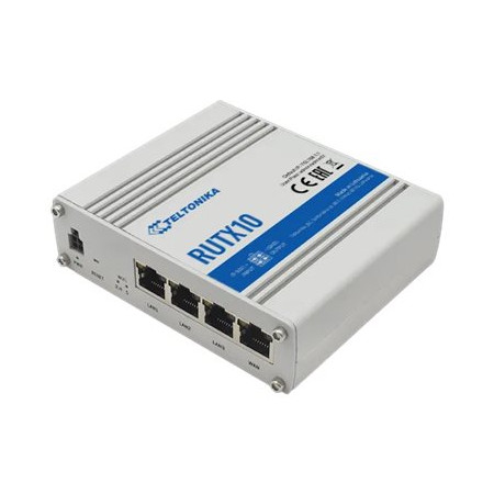 Industrial Router | RUTX10 | 802.11ac | 867 Mbit/s | 10/100/1000 Mbit/s | Ethernet LAN (RJ-45) ports 4 | Mesh Support No | MU-Mi