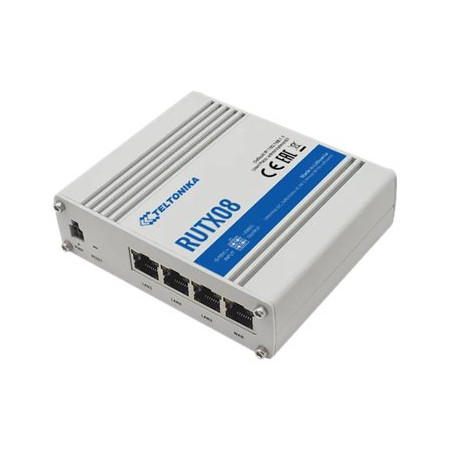 Industrial Router | RUTX08 | No Wi-Fi | 10/100/1000 Mbit/s | Ethernet LAN (RJ-45) ports 4 | Mesh Support No | MU-MiMO No | No mo