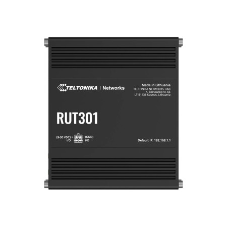 Ethernet Router | RUT301 | No Wi-Fi | 10/100 Mbit/s | Ethernet LAN (RJ-45) ports 5 | Mesh Support No | MU-MiMO No | No mobile br