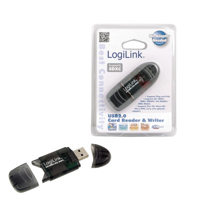 Logilink | Cardreader USB 2.0 Stick external for MMC, RS-MMC, SD and SD HC