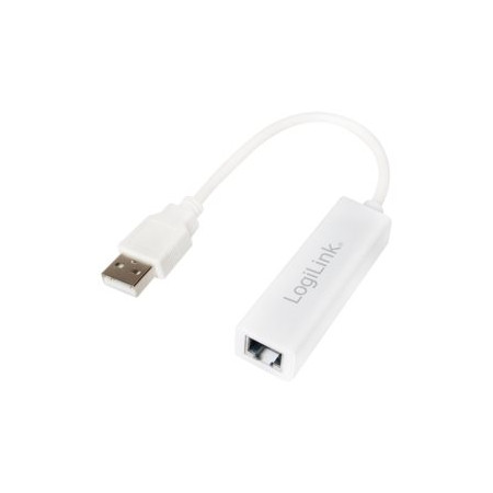 Logilink | Fast Ethernet USB 2.0 to RJ45 Adapter: | 0.115 m | White | USB-A to RJ45