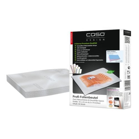 Caso | Foil bags | 01201 | 50 units | Dimensions (W x L) 16 x 23 cm | Ribbed