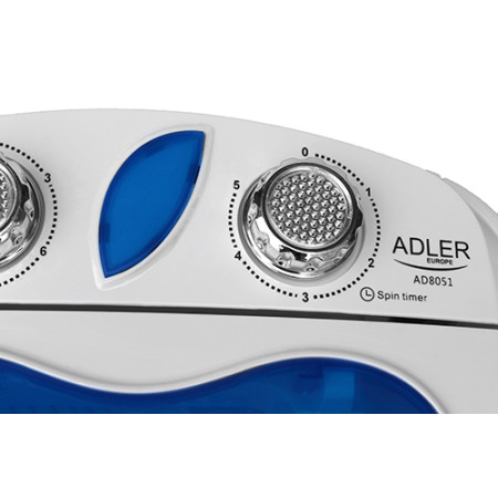 Adler | Washing machine | AD 8051 | Top loading | Washing capacity 3 kg | Unspecified RPM | Depth 37 cm | Width 38 cm | White/Bl