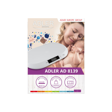 Adler AD 8139 Child Scale | Adler | Adler AD 8139 | Maximum weight (capacity) 20 kg | Accuracy 10 g | White