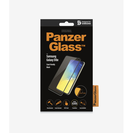 PanzerGlass | Samsung | Galaxy S10e | Glass | Black | Rounded edges 100% touch preservation | Case Friendly