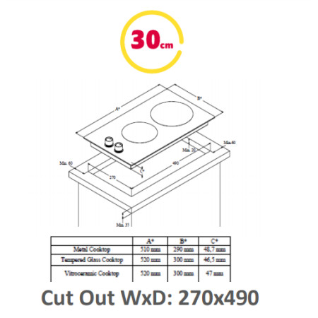 Simfer | Hob | H3.020.DEISP | Induction | Number of burners/cooking zones 2 | Touch | Timer | Black