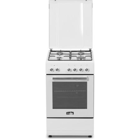 Simfer | Cooker | 5405SERBB | Hob type Gas | Oven type Electric | White | Width 50 cm | Electronic ignition | Depth 60 cm | 43 L