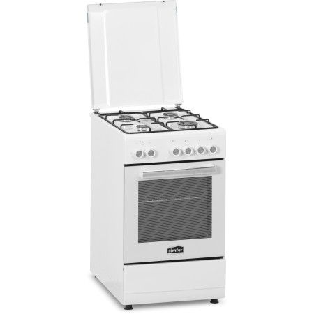 Simfer | Cooker | 5405SERBB | Hob type Gas | Oven type Electric | White | Width 50 cm | Electronic ignition | Depth 60 cm | 43 L