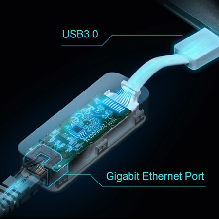 TP-LINK | UE300 USB 3.0 to Gigabit Ethernet Network Adapter | 1 10/100/1000 Mbit/s