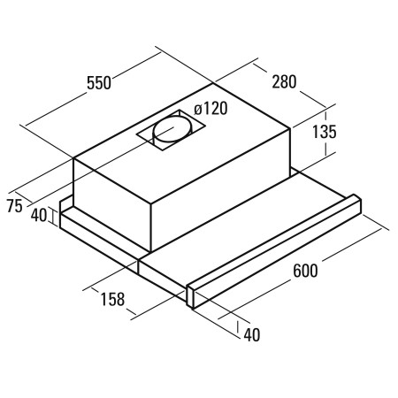 CATA | Hood | TF 5260 X | Telescopic | Energy efficiency class D | Width 60 cm | 325 m /h | Slider control | LED | Inox