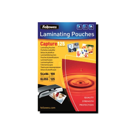 Fellowes | Laminating Pouch PREMIUM | A4 | Glossy | Thickness: 125 micron, Qty Per Pack: 100 pcs Ideal for notices, craft materi