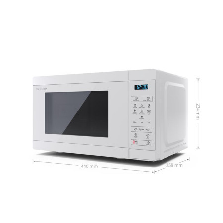 Sharp | Microwave Oven | YC-MS02E-C | Free standing | 800 W | White