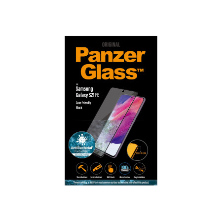 PanzerGlass | Samsng | Galaxy S21 FE CF | Hybrid glass | Black | Antibacterial Works with in-screen fingerprint reader Full fram