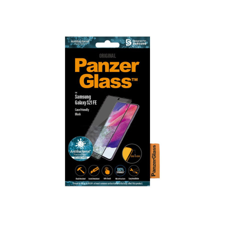 PanzerGlass | Samsng | Galaxy S21 FE CF | Hybrid glass | Black | Antibacterial Works with in-screen fingerprint reader Full fram