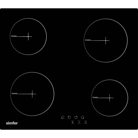 Simfer | Hob | H6.040.DECSP | Vitroceramic | Number of burners/cooking zones 4 | Touch | Black