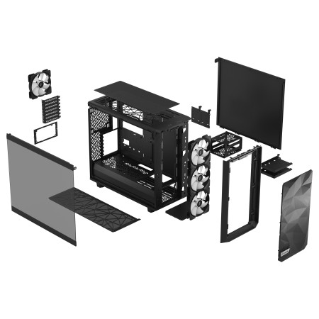 Fractal Design | Meshify 2 Lite RGB TG Light Tint | Side window | Black | E-ATX | Power supply included No | ATX