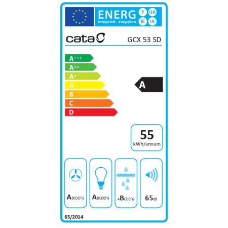 CATA | Hood | GCX 53 SD | Canopy | Energy efficiency class A | Width 53 cm | 750 m /h | Touch Control | LED | Stainless steel/Gr