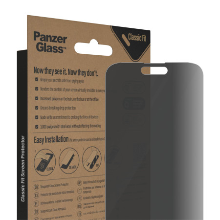 PanzerGlass | Screen protector | Apple | iPhone 14 Pro Max | Glass | Black | Classic Fit | Privacy