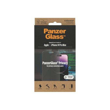 PanzerGlass | Screen protector | Apple | iPhone 14 Pro Max | Glass | Black | Classic Fit | Privacy