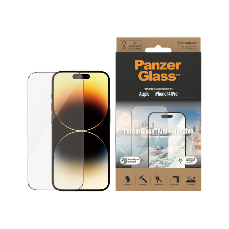 PanzerGlass | Screen protector | Apple | iPhone 14 Pro | Glass | Clear | Ultra-Wide Fit Easy installation Privacy Filter Fingerp