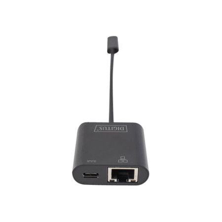 Digitus | USB-Type-C Gigabit Ethernet Adapter + PD with power delivery function | DN-3027 | Black | USB-C port to a Gigabit netw