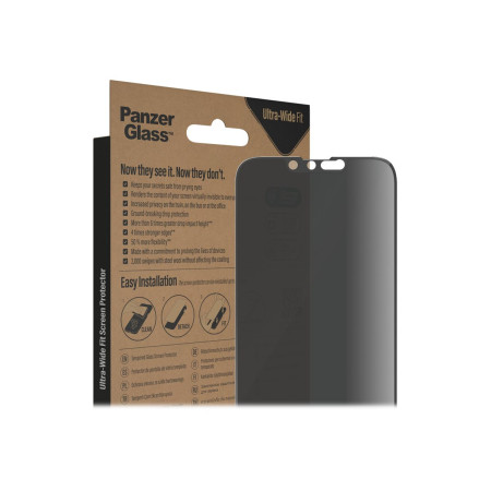 PanzerGlass | Screen protector | Apple | iPhone 14/13/13 Pro | Glass | Black | Ultra-Wide Fit | Privacy