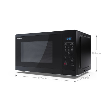 Sharp | Microwave Oven | YC-MS252AE-B | Free standing | 25 L | 900 W | Black