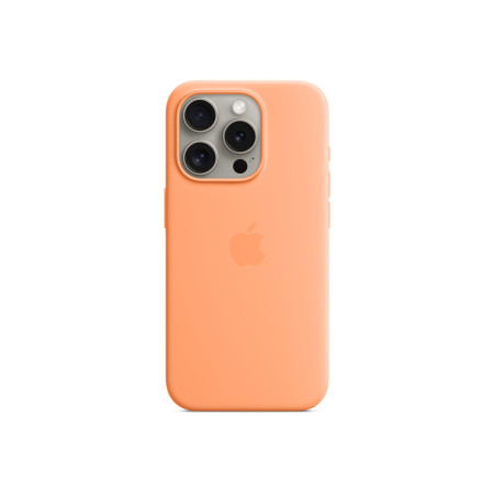 Apple | Silicone Case with MagSafe | Case with MagSafe | Apple | iPhone 15 Pro | Silicone | Orange Sorbet