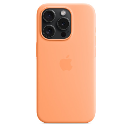 Apple | Silicone Case with MagSafe | Case with MagSafe | Apple | iPhone 15 Pro | Silicone | Orange Sorbet