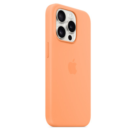 Apple | Silicone Case with MagSafe | Case with MagSafe | Apple | iPhone 15 Pro | Silicone | Orange Sorbet