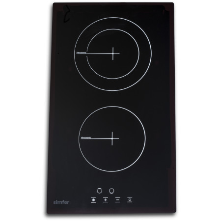 Simfer | Hob | H3.020.DEBSP | Vitroceramic | Number of burners/cooking zones 2 | Touch | Black