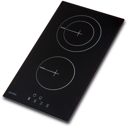 Simfer | Hob | H3.020.DEBSP | Vitroceramic | Number of burners/cooking zones 2 | Touch | Black