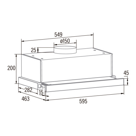 CATA | Hood | TFB-5160 X | Telescopic | Energy efficiency class C | Width 59.5 cm | 300 m /h | Mechanical | CSLED | Stainless st