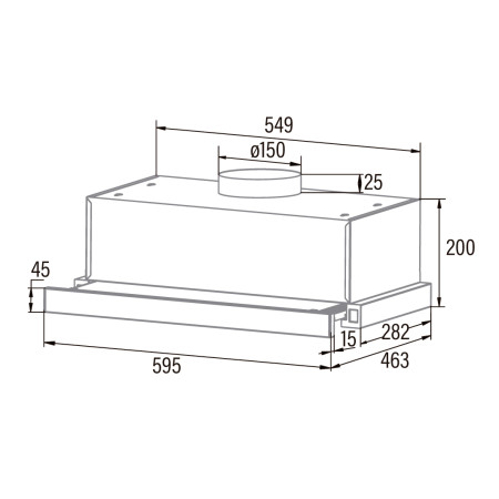 CATA | Hood | TFB-5160 WH | Telescopic | Energy efficiency class C | Width 59.5 cm | 300 m /h | Mechanical | CSLED | White