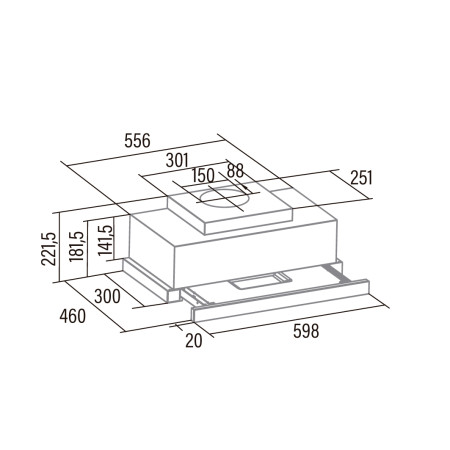 CATA | Hood | TFH 6630 X /A | Telescopic | Energy efficiency class A+ | Width 60 cm | 605 m /h | Touch Control | LED | Stainless