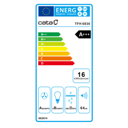 CATA | Hood | TFH 6830 X | Telescopic | Energy efficiency class A+++ | Width 60 cm | 795 m /h | Touch Control | LED | Stainless 