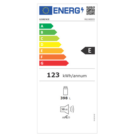 Gorenje | Refrigerator | R619EES5 | Energy efficiency class E | Larder | Height 185 cm | 38 dB | Stainless steel