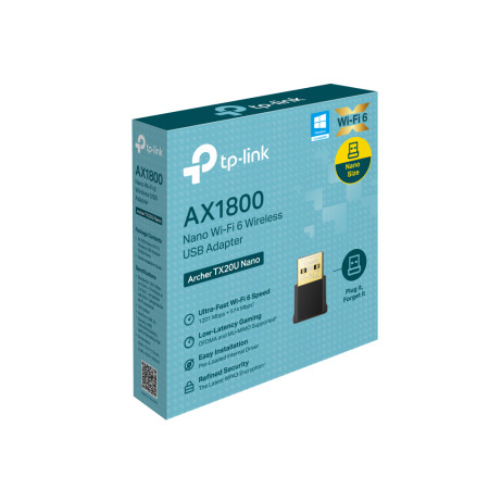 TP-LINK | Archer TX20U Nano | AX1800 Nano Dual Band Wi-Fi 6 USB Adapter | USB 2.0