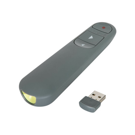 Targus EcoSmart Antimicrobial ControlPlus Wireless Presenter | Grey | Depth 23 mm | Height 131 mm | PCR | Width 37 mm