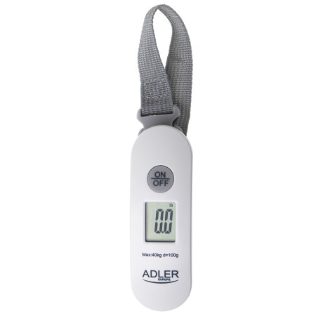 Adler | Travel Luggage Scale | AD 8189 | Maximum weight (capacity) 40 kg | Accuracy 100 g | White