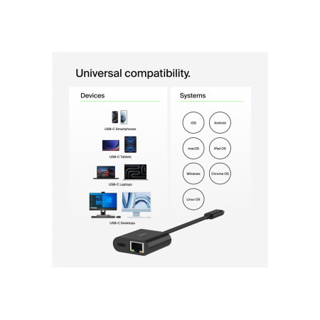 Belkin USB-C Ethernet Adapter 100W PD