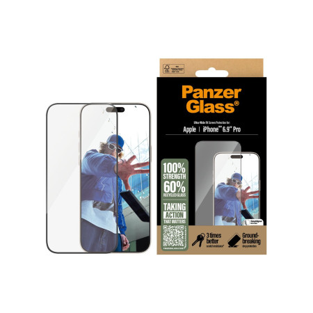 PanzerGlass Screen protector | Apple | iPhone 16 Pro Max | Glass | Transparent | Ultra-Wide Fit