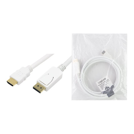 Logilink | Cable DisplayPort to HDMI | White | DP to HDMI | 2 m