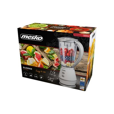 Mesko | MS 4060 | Tabletop | 500 W | Jar material Plastic | Jar capacity 1 L | White/ grey