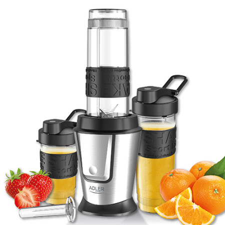 Adler | Blender | AD 4081 | Tabletop | 800 W | Jar material BPA Free Plastic | Jar capacity 0.4 + 0.57 L | Ice crushing | Black/