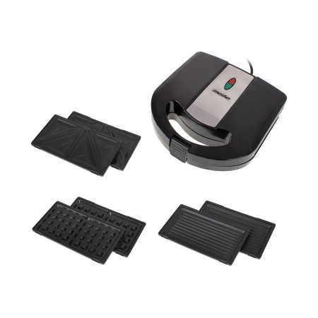 Mesko | Sandwich maker 3 in 1 | MS 3045 | 750 W | Number of plates 3 | Number of pastry 2 | Black/Silver