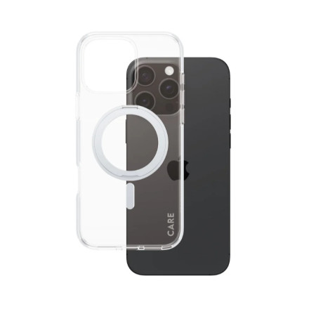 CARE Feature Case | Back cover | Apple | iPhone 16 Pro Max | Recycled plastic | Silver | Kickstand & MagSafe